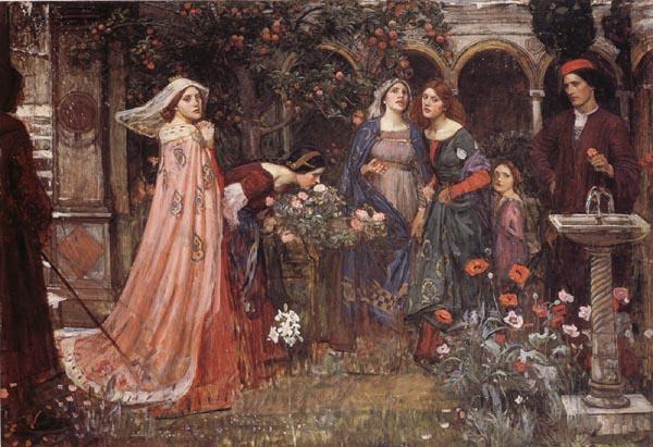 John William Waterhouse The Enchanted Garden Norge oil painting art